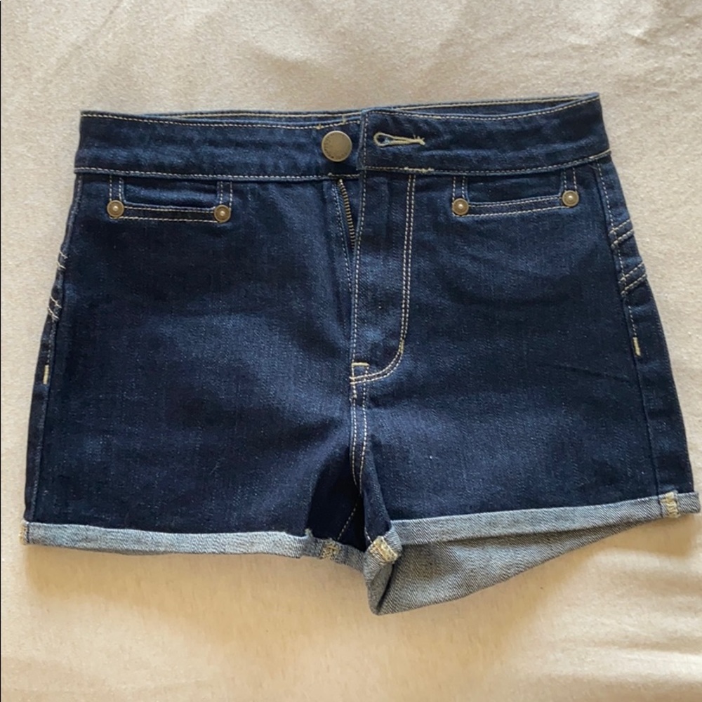 High rise denim shorts